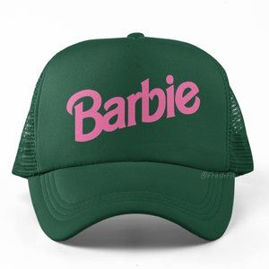 🆕Barbie Foam Trucker Hat Mesh Snapback Cap Dark Green